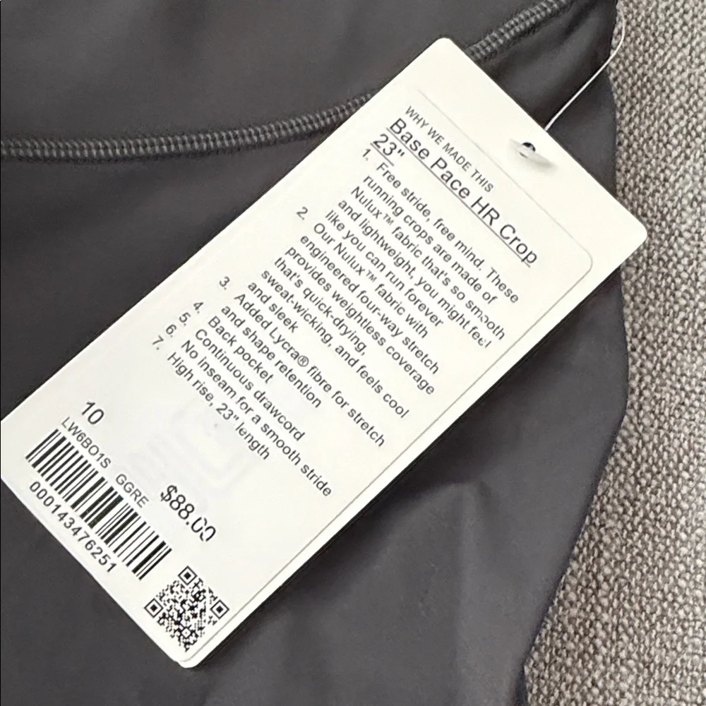 Lululemon Charcoal Gray High-Waist Leggings NWT - Picture 2 of 5